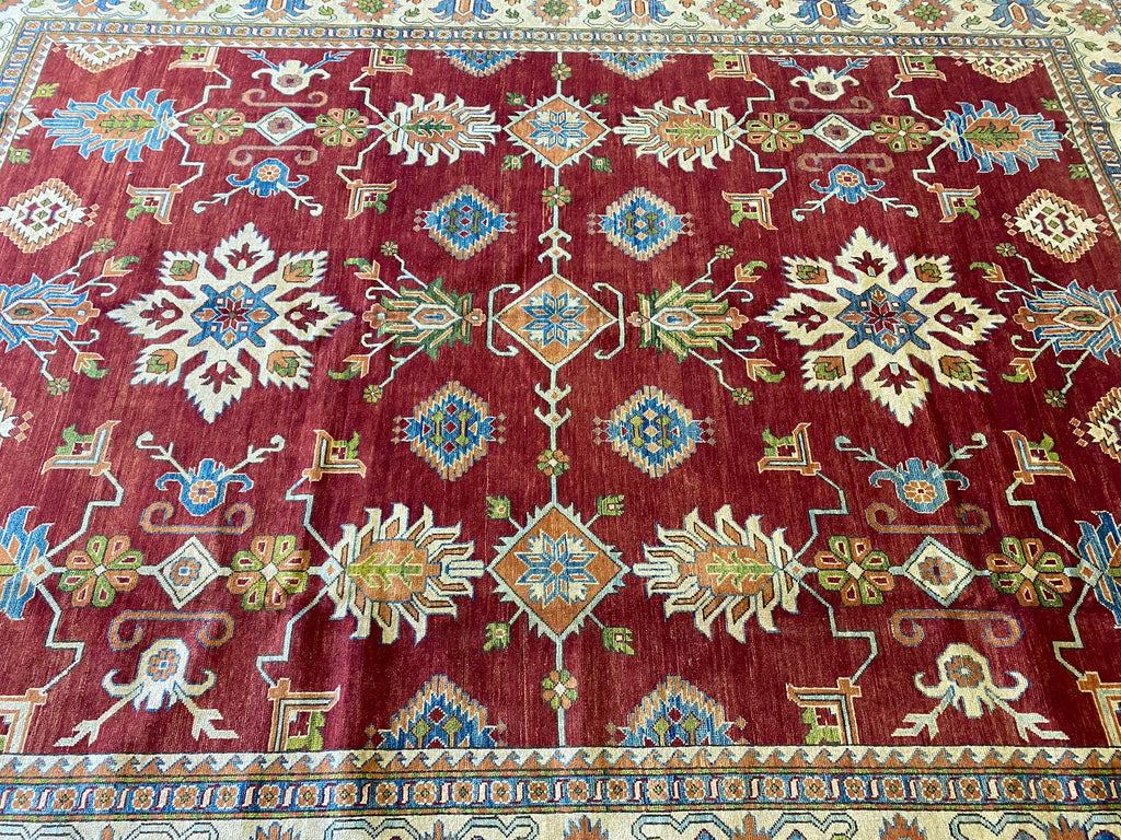 9 x 12.5 SUPER Handmade Fine Silky Wool Kazak Rug #PIX-24382