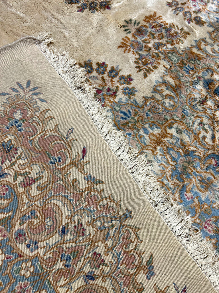 11.5 x 11.8 Ivory SQUARE Authentic Persian Craftsmanship Kerman Rug 23666