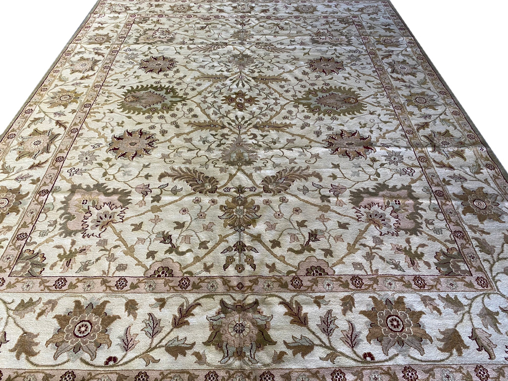 12 x 15.4 Ivory Oushak Mahal New Wool Rug 2339