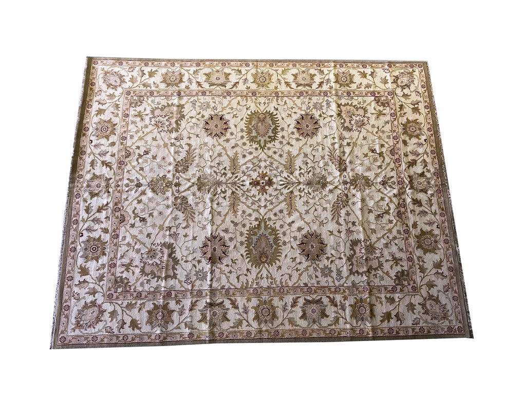 12 x 15.4 Ivory Oushak Mahal New Wool Rug 2339