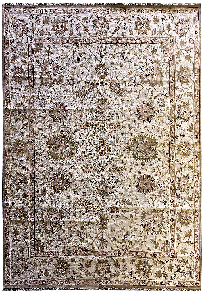 12 x 15.4 Ivory Oushak Mahal New Wool Rug 2339