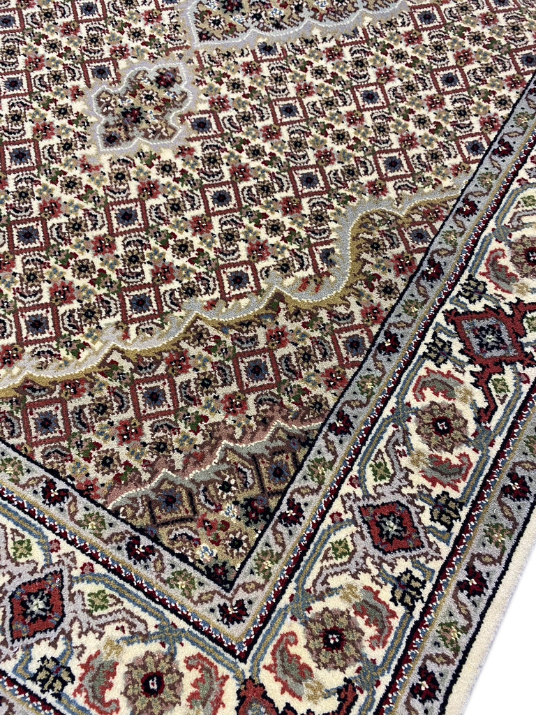 3.1 x 5.1 Fine Wool & Silk Tabriz Mahi Handmade India Area Rug #F-6683
