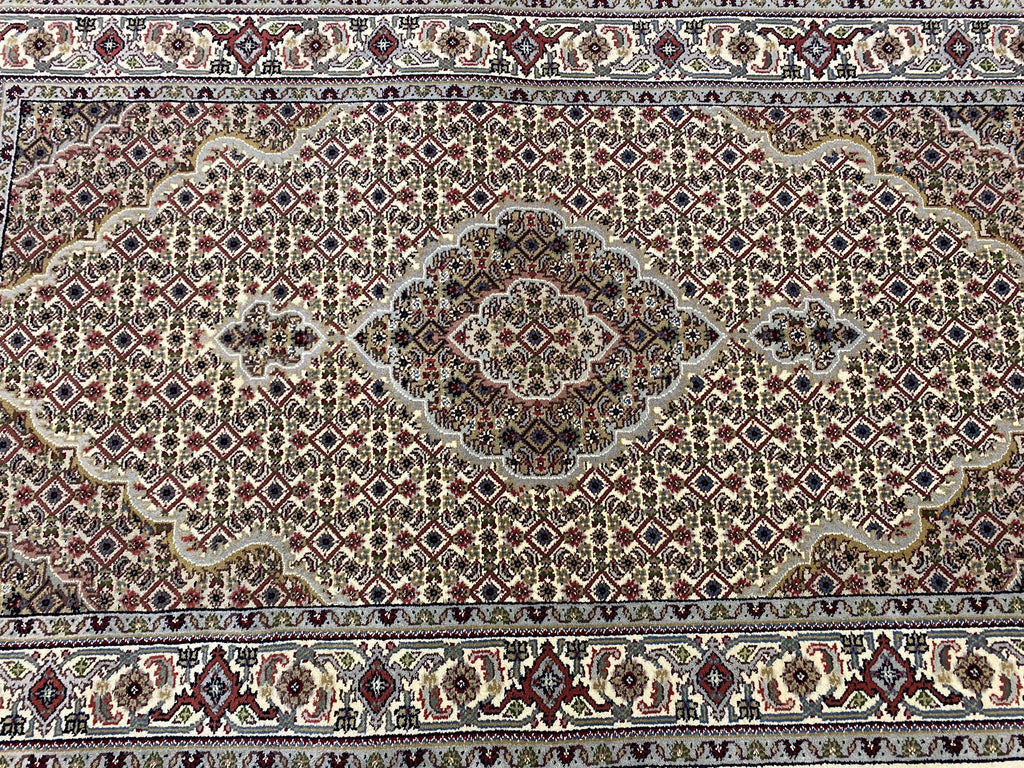 3.1 x 5.1 Fine Wool & Silk Tabriz Mahi Handmade India Area Rug #F-6683