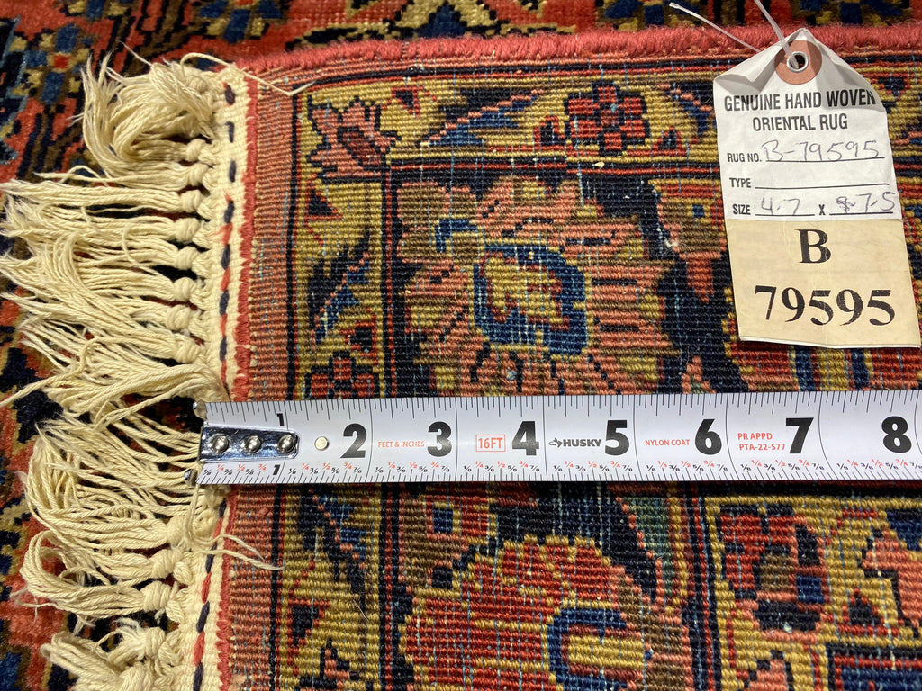 4.7 x 7.5 Antique Persian Sarouk Mohajeran Rug 1930's  #B-79595