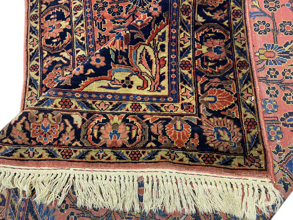 4.7 x 7.5 Antique Persian Sarouk Mohajeran Rug 1930's  #B-79595