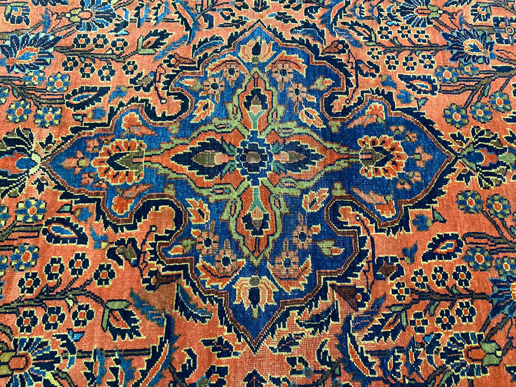 4.7 x 7.5 Antique Persian Sarouk Mohajeran Rug 1930's  #B-79595
