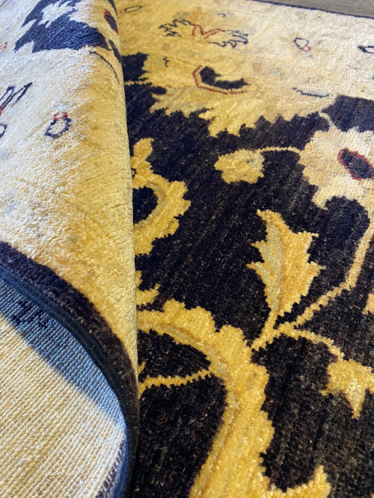 4 x 6 BLACK Ziglar Chobi handmade Rug  #PIX-25379