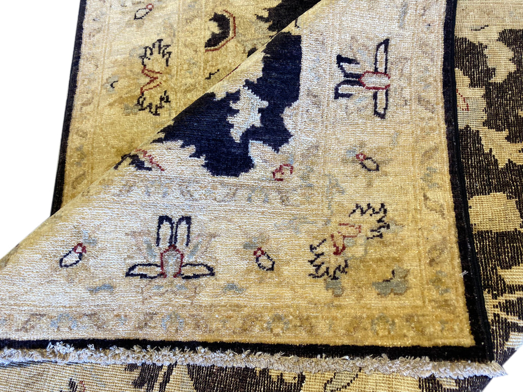 4 x 6 BLACK Ziglar Chobi handmade Rug  #PIX-25379