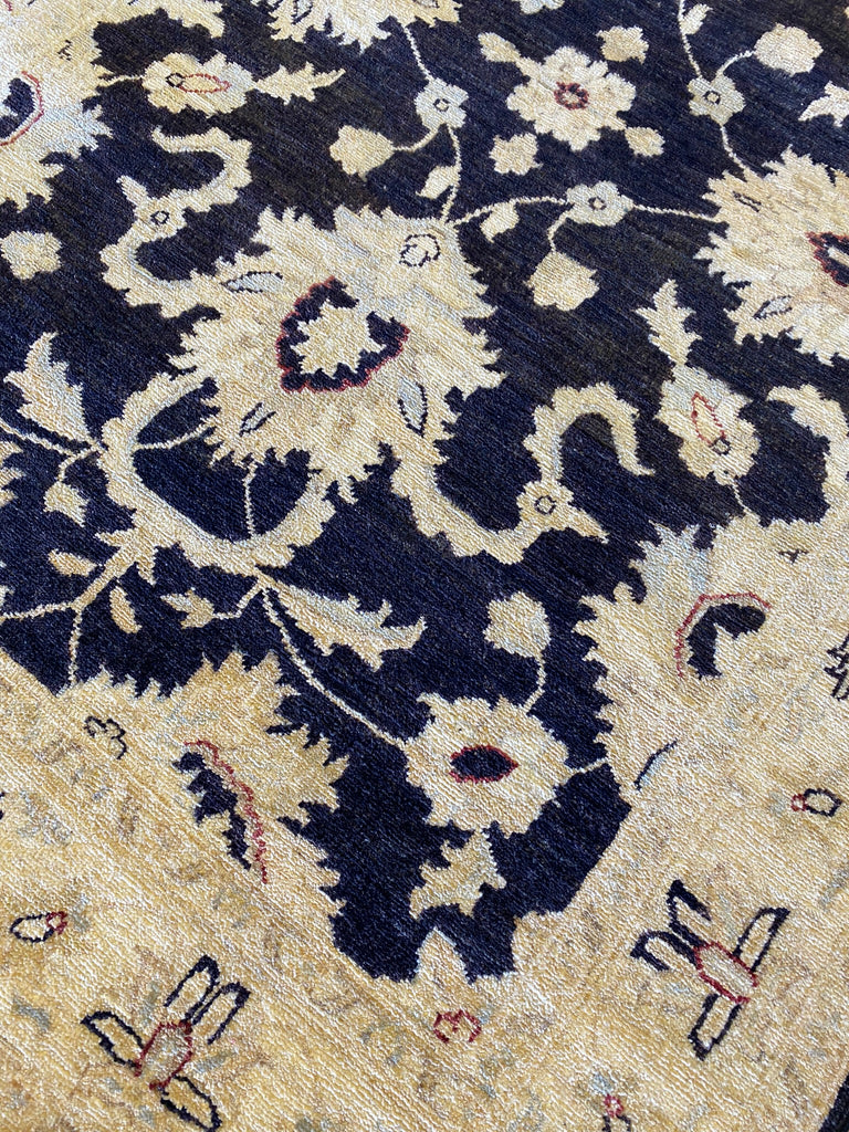 4 x 6 BLACK Ziglar Chobi handmade Rug  #PIX-25379