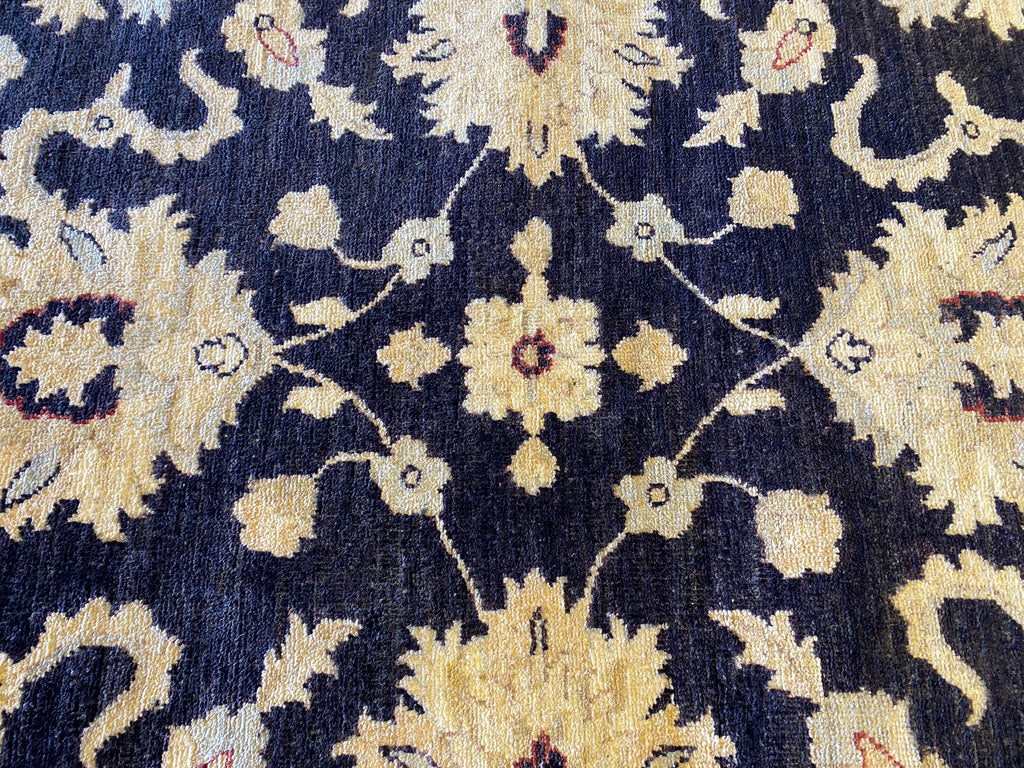 4 x 6 BLACK Ziglar Chobi handmade Rug  #PIX-25379