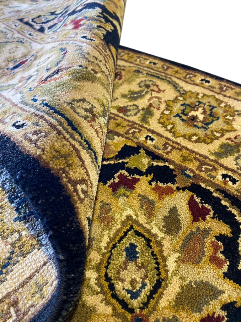 2.8 x 6 Black Indian Style Hand-knotted Runner Rug 14458