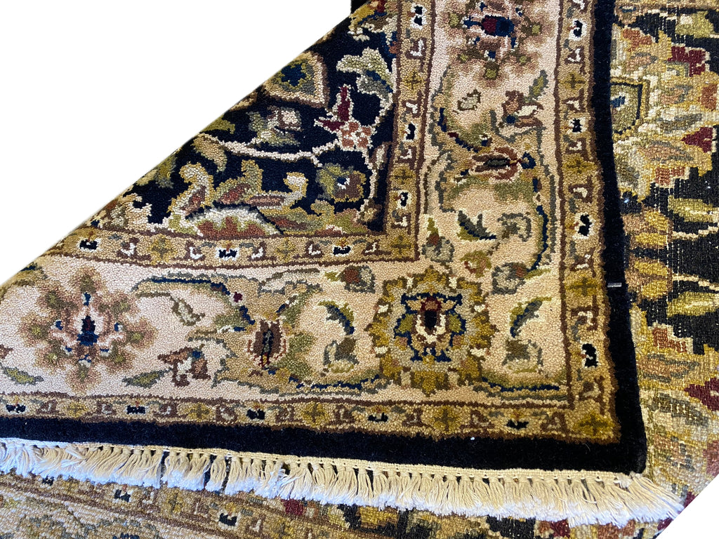 2.8 x 6 Black Indian Style Hand-knotted Runner Rug 14458