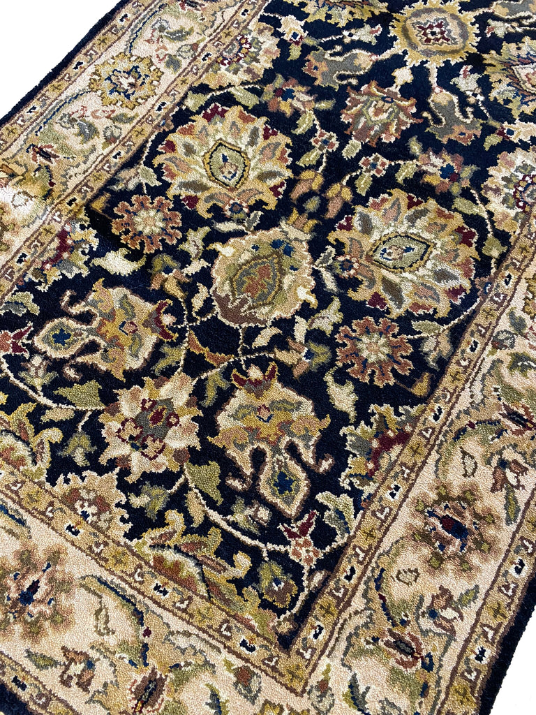 2.8 x 6 Black Indian Style Hand-knotted Runner Rug 14458