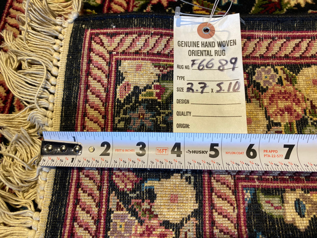 2.7 x 5.10 Beautiful Handmade Jaipour Rug COLORFUL FLORAL  #F-6689