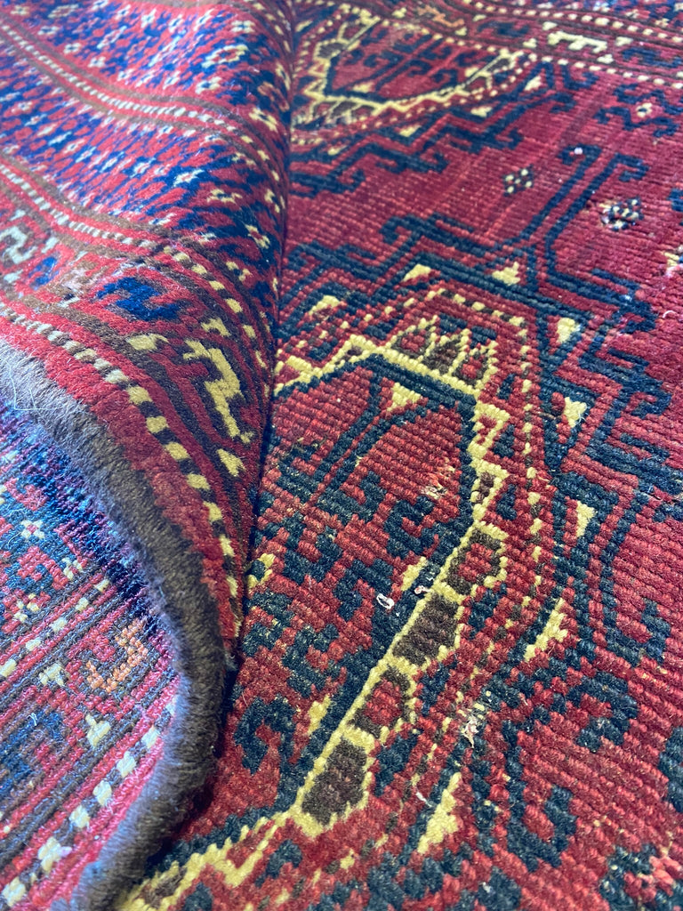 3.8 x 5.6 Red Semi Antique Bokhara Rug 23679