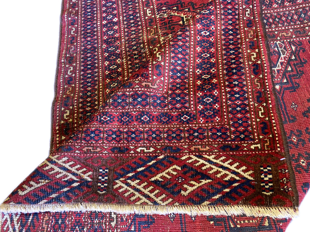 3.8 x 5.6 Red Semi Antique Bokhara Rug 23679