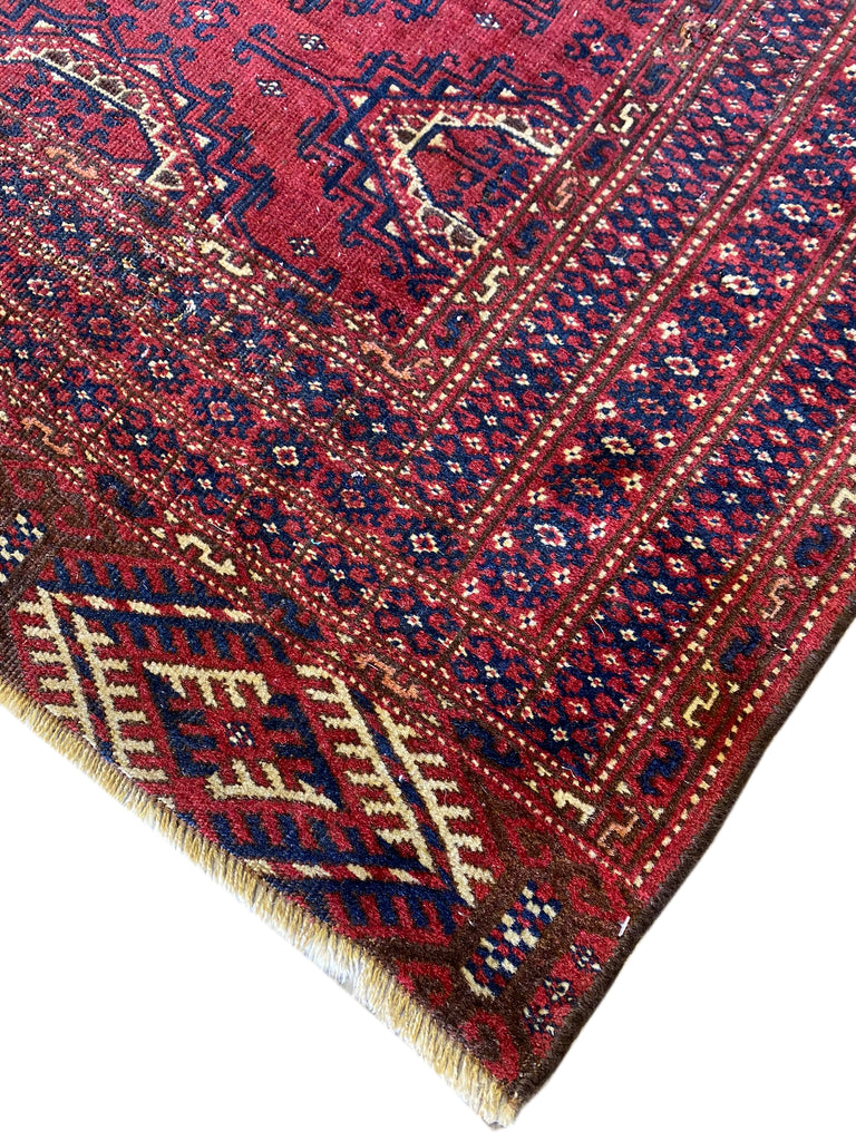 3.8 x 5.6 Red Semi Antique Bokhara Rug 23679
