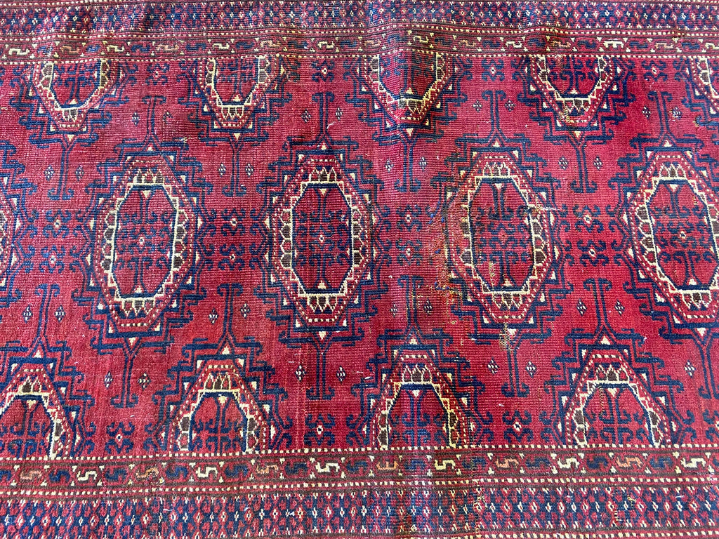 3.8 x 5.6 Red Semi Antique Bokhara Rug 23679