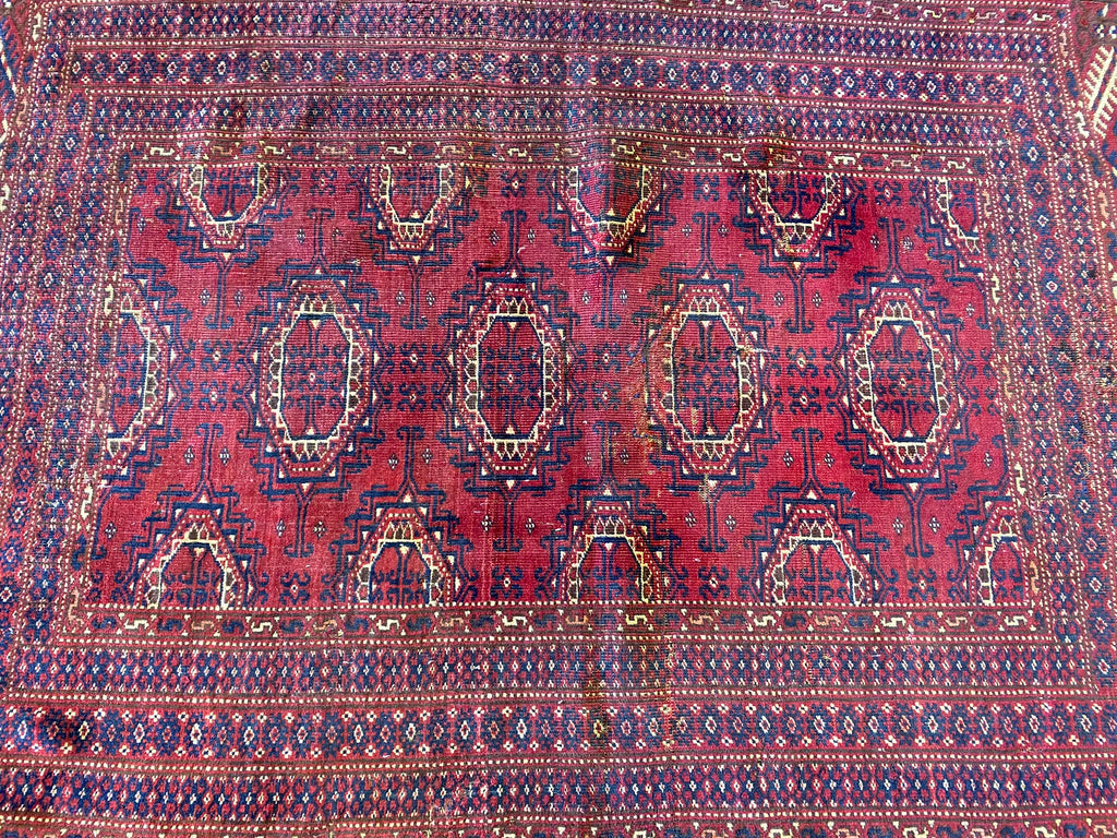 3.8 x 5.6 Red Semi Antique Bokhara Rug 23679