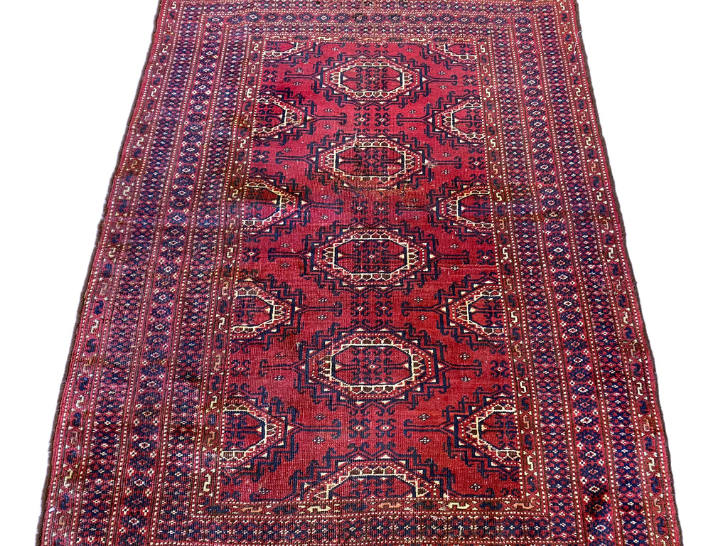 3.8 x 5.6 Red Semi Antique Bokhara Rug 23679