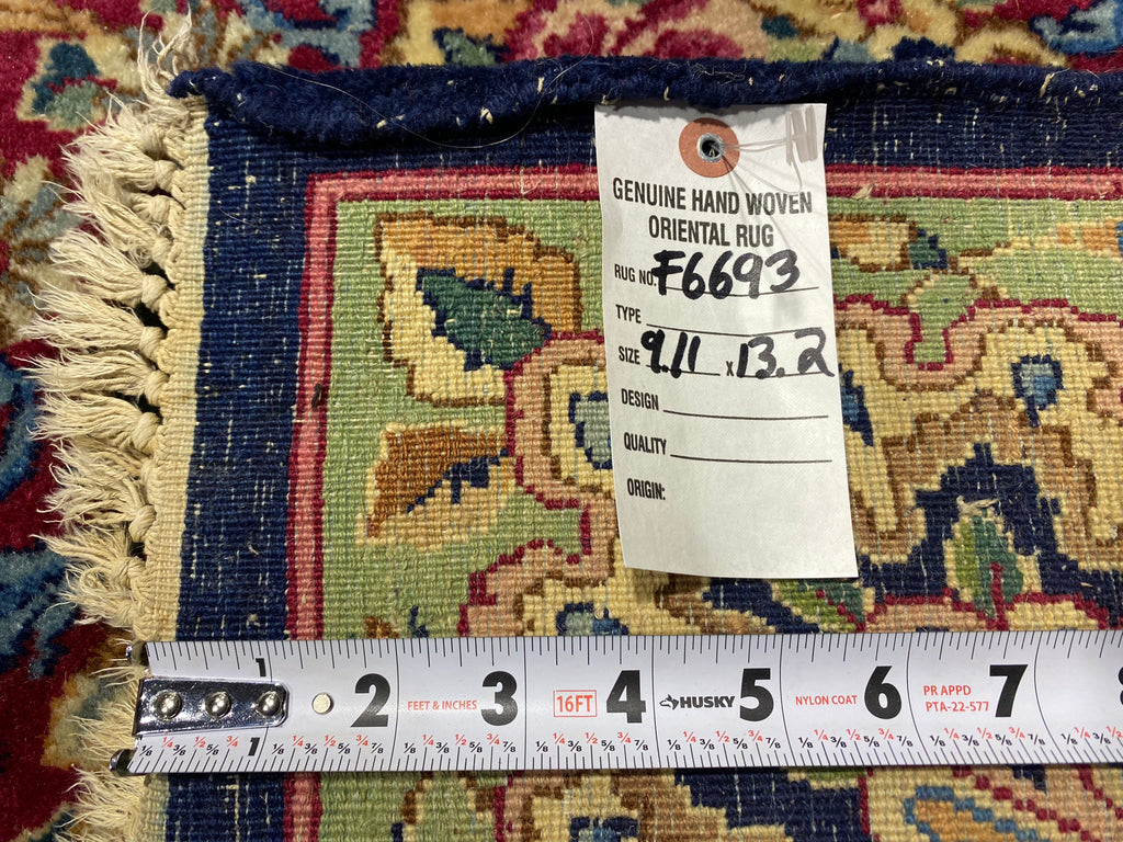 9.11 x 13.2 Antique Persian ShaihAbbasi Kerman Rug  #F-6693