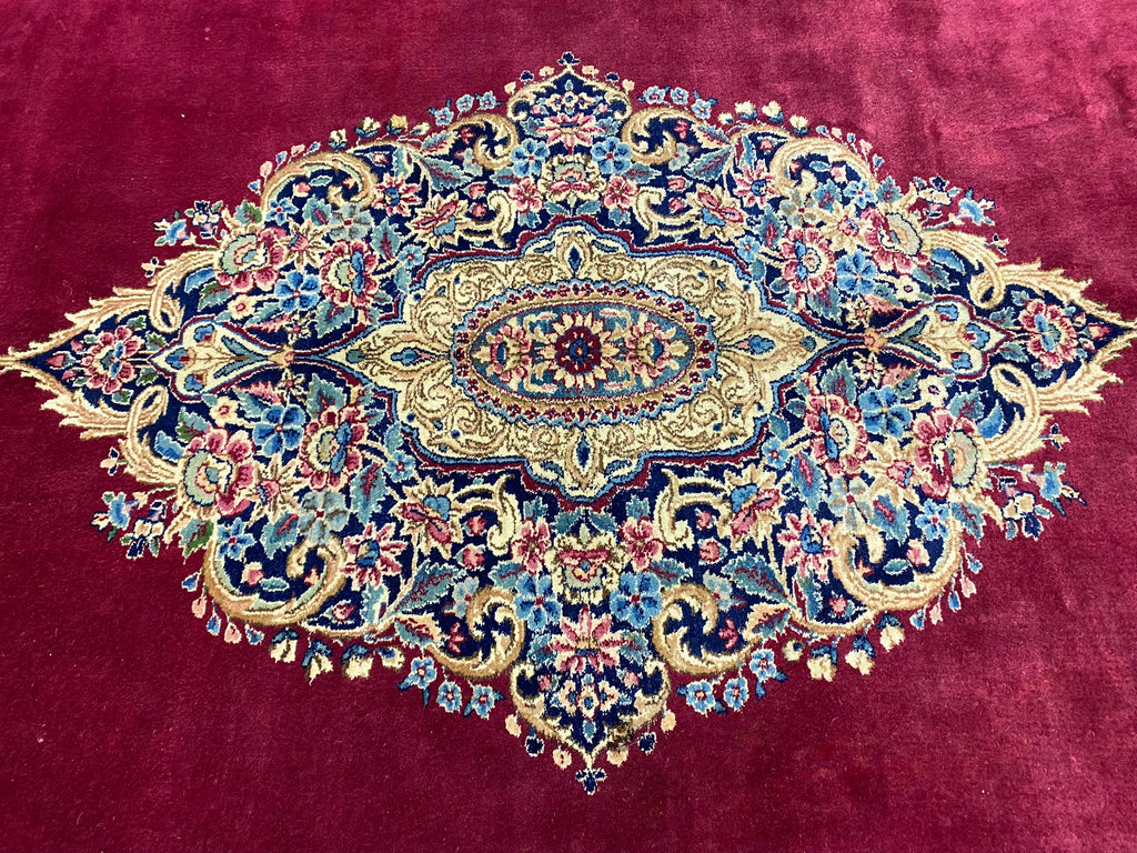 9.11 x 13.2 Antique Persian ShaihAbbasi Kerman Rug  #F-6693