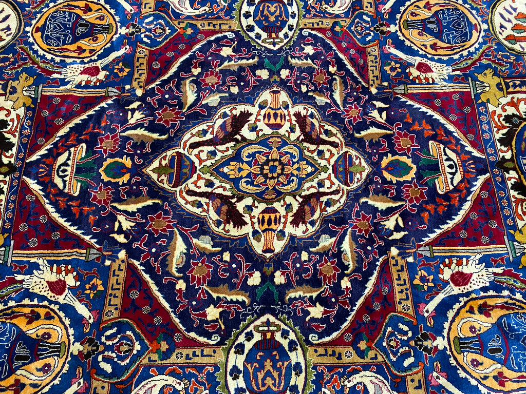 9.7 x 13 Unique Traditional Hand-Knotted High-Quality Area Rug #F-6684B