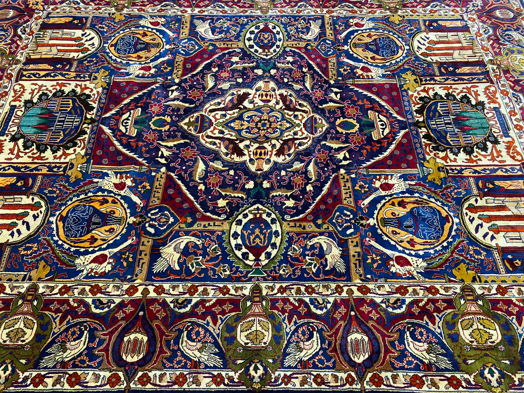 9.7 x 13 Unique Traditional Hand-Knotted High-Quality Area Rug #F-6684B