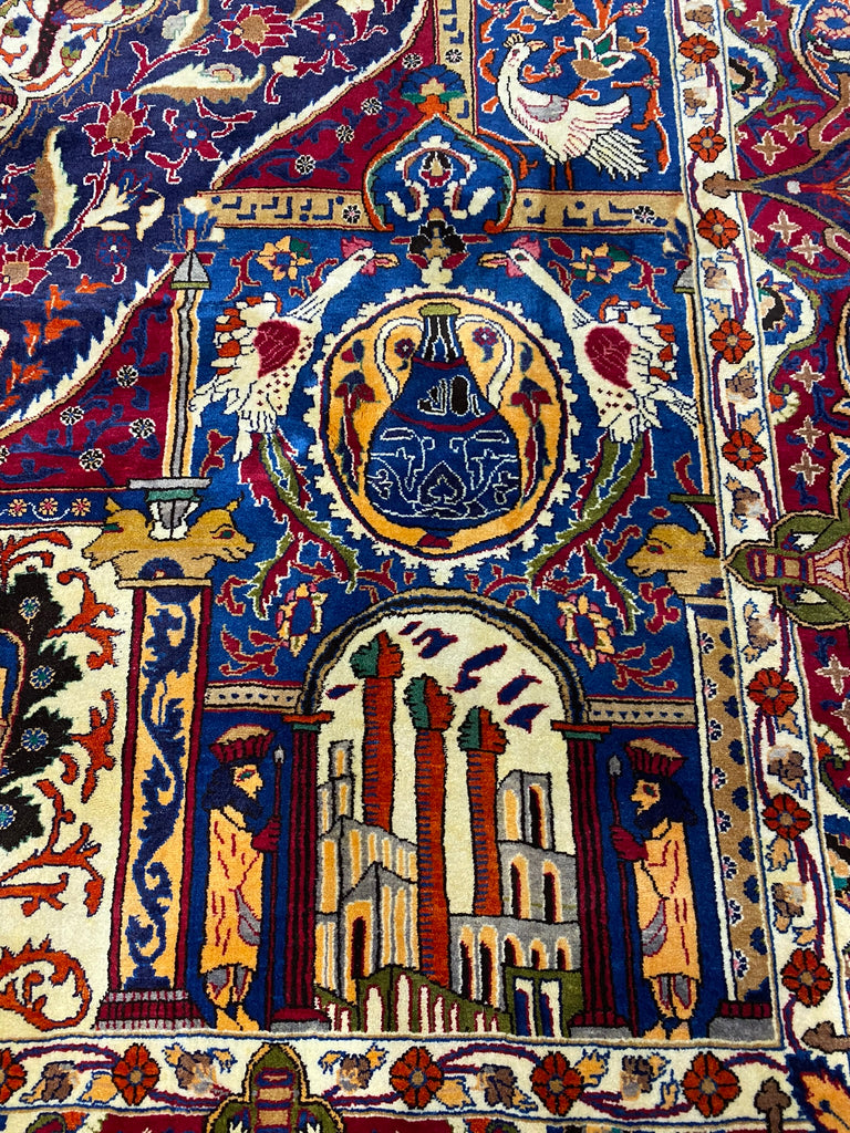 9.7 x 13 Unique Traditional Hand-Knotted High-Quality Area Rug #F-6684B