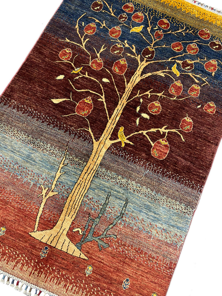 3.11 x 6 Tree Of Life Handmade Wool Rug  #LA-52430