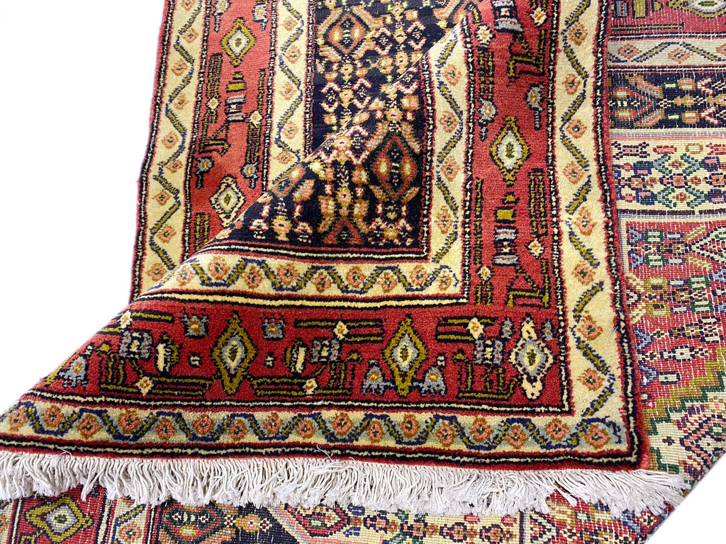 3.11 x 5.5 Salmon Red Persian Hamadan Rug 81442