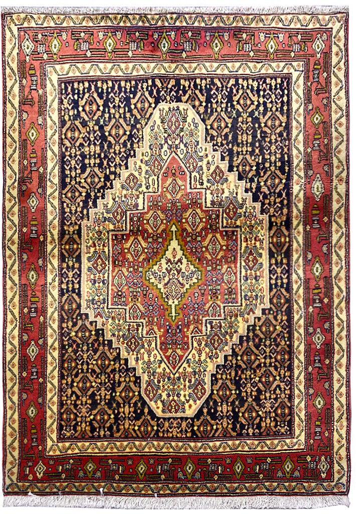 3.11 x 5.5 Salmon Red Persian Hamadan Rug 81442