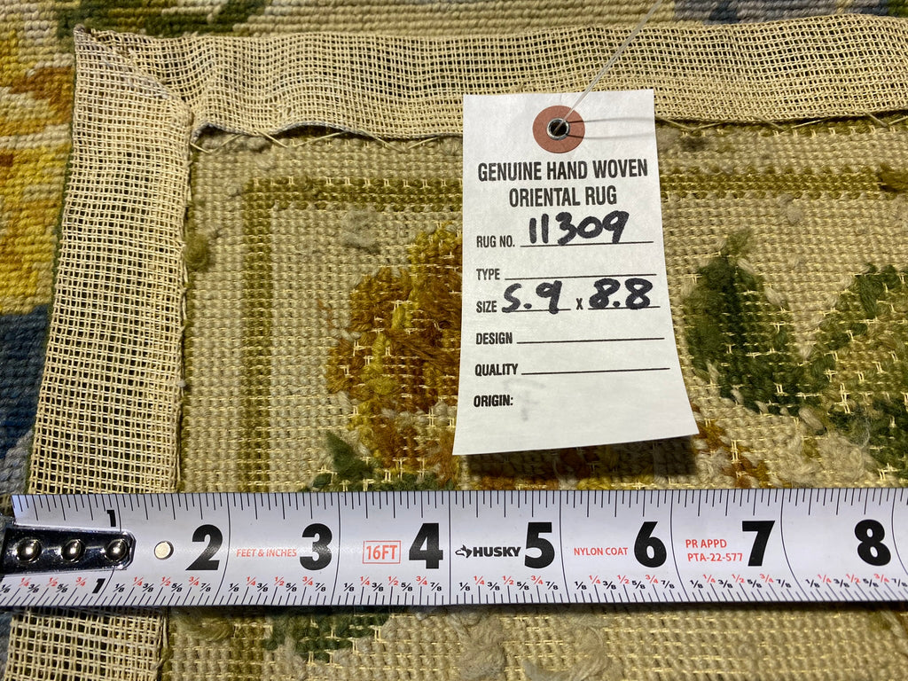 5.9 x 8.8 Traditional Needlepoint Hand-Knotted Soft Area Rug #PIX-11309