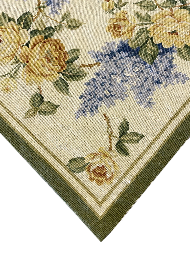 5.9 x 8.8 Traditional Needlepoint Hand-Knotted Soft Area Rug #PIX-11309