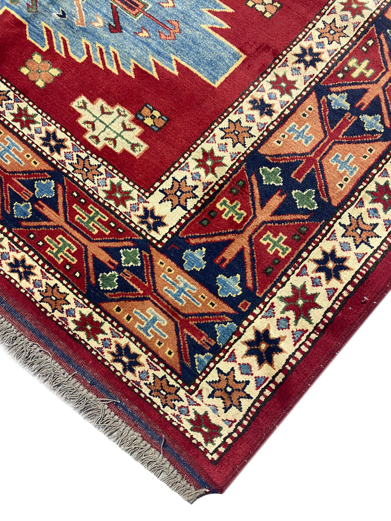 6.8 x 9 Quality Handmade Kazak Rug  #PIX-9669