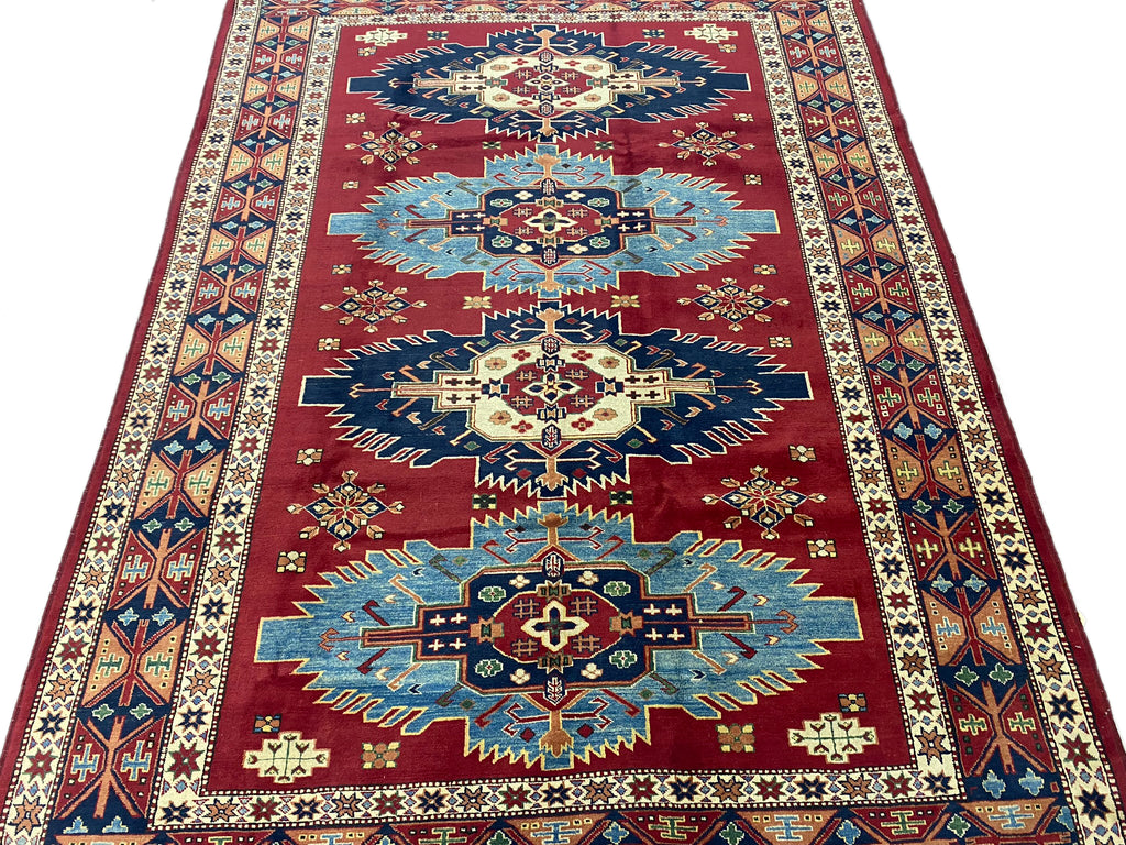 6.8 x 9 Quality Handmade Kazak Rug  #PIX-9669