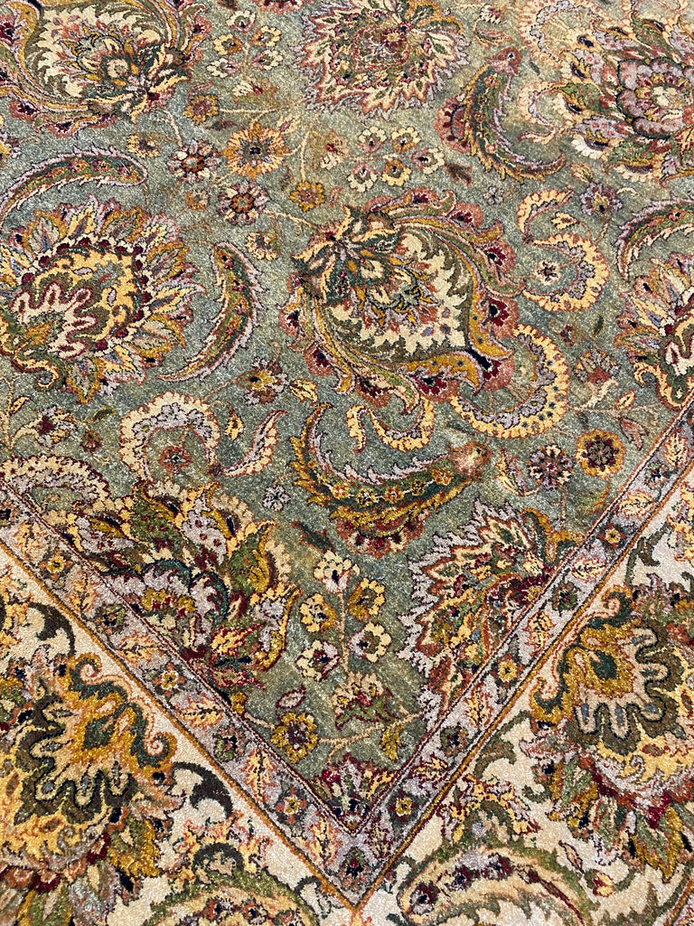 8 x 10.7 GREEN Quality Traditional Jaipour Rug #F-6732