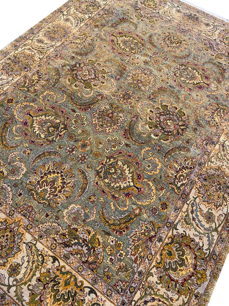 8 x 10.7 GREEN Quality Traditional Jaipour Rug #F-6732