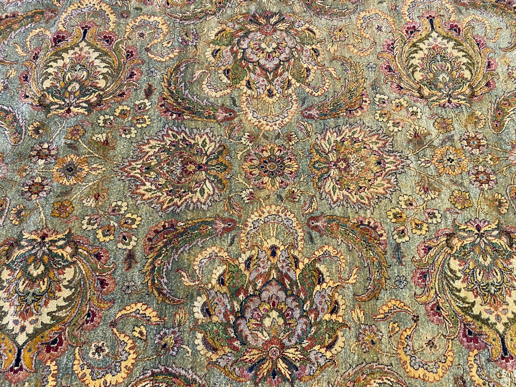 8 x 10.7 GREEN Quality Traditional Jaipour Rug #F-6732