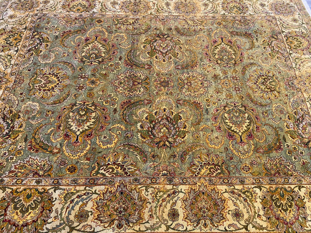 8 x 10.7 GREEN Quality Traditional Jaipour Rug #F-6732