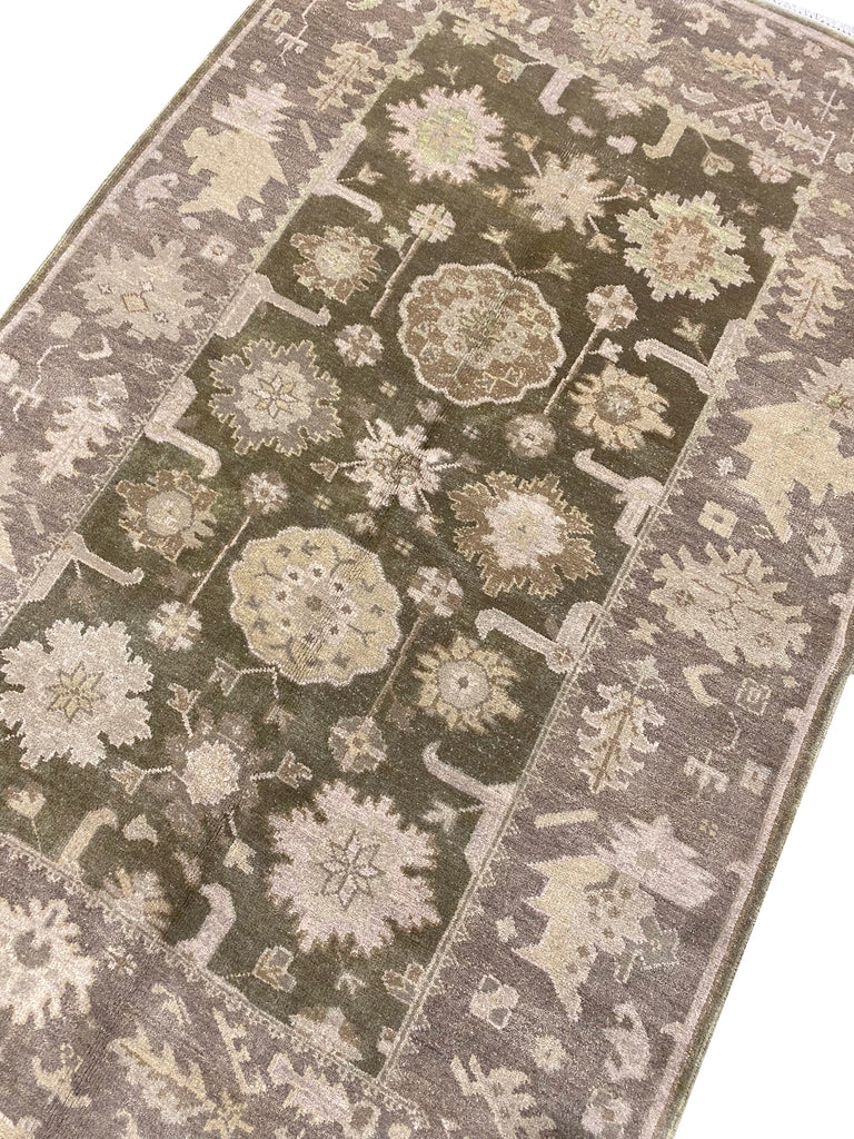 5.2 x 8 Quality Chobi Rug OLIVE GREEN  #PIX-17988