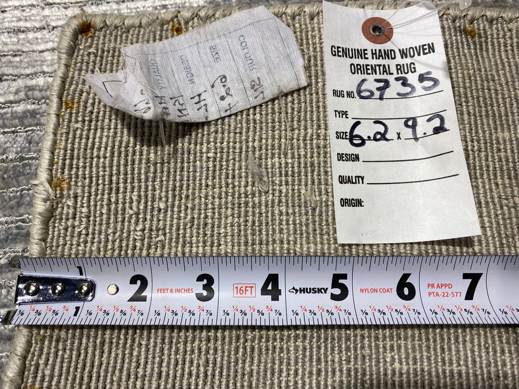 6.2 x 9.2 Handmade Modern Rug Bamboo Silk GRAY #F-6735