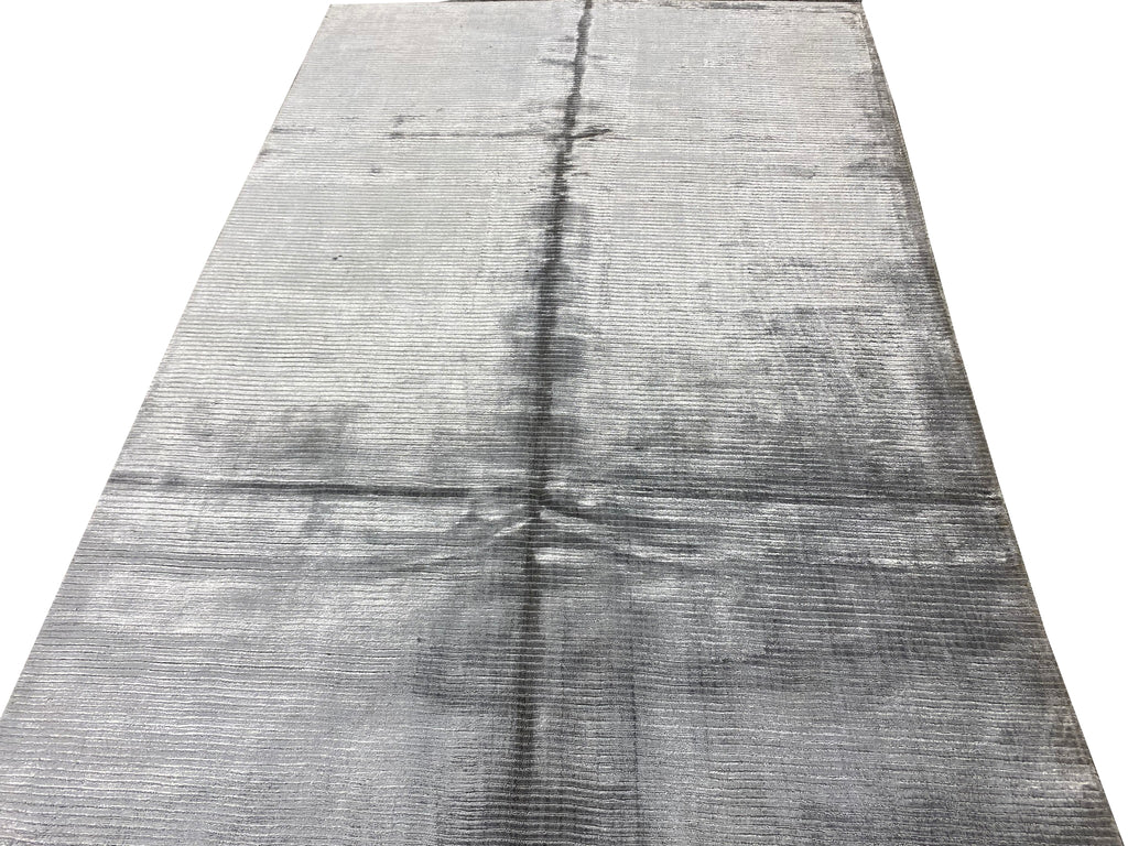 6.2 x 9.2 Handmade Modern Rug Bamboo Silk GRAY #F-6735