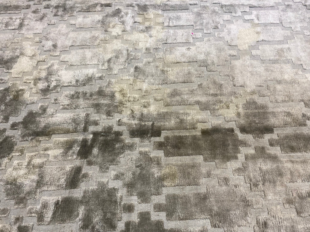 9.3 x 12.1 Handmade Contemporary Rug BAMBOO SILK Solid Color #F-6736
