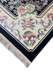 Load image into Gallery viewer, 8.2 x 9.10 Handmade French Aubusson Rug BLACK BAMBOO SILK #F-6740