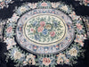 Load image into Gallery viewer, 8.2 x 9.10 Handmade French Aubusson Rug BLACK BAMBOO SILK #F-6740