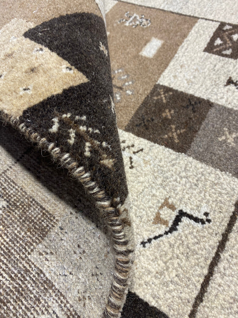 4.9 x 6.8 Handmade India Wool Gabbeh Rug BROWN #F-6742