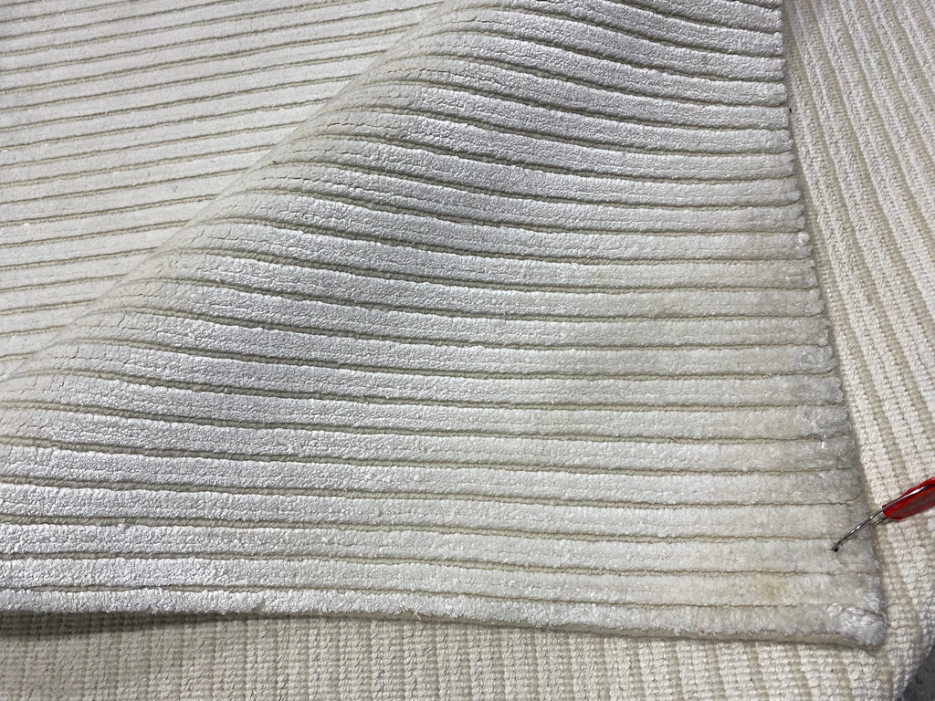 4 x 5.9 SOLID COLOR Handmade Contemporary Rug Bamboo Silk IVORY #F-6743