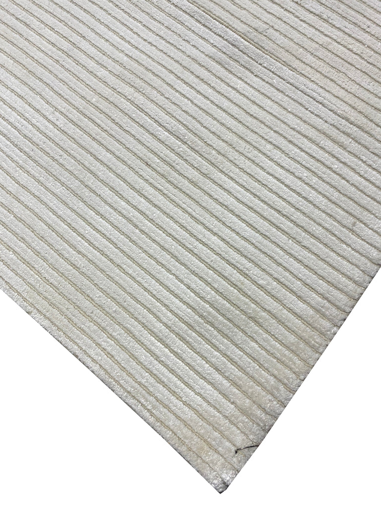 4 x 5.9 SOLID COLOR Handmade Contemporary Rug Bamboo Silk IVORY #F-6743