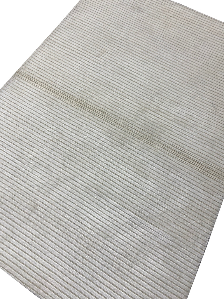 4 x 5.9 SOLID COLOR Handmade Contemporary Rug Bamboo Silk IVORY #F-6743